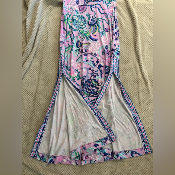 Lilly Pulitzer Adea Floral Maxi Skirt Lilac Fresia with Side Slits-beach,cruise - Picture 3 of 8